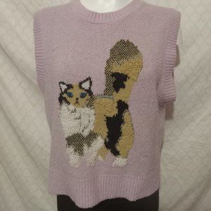 CAT PATTERN KNITTED VEST